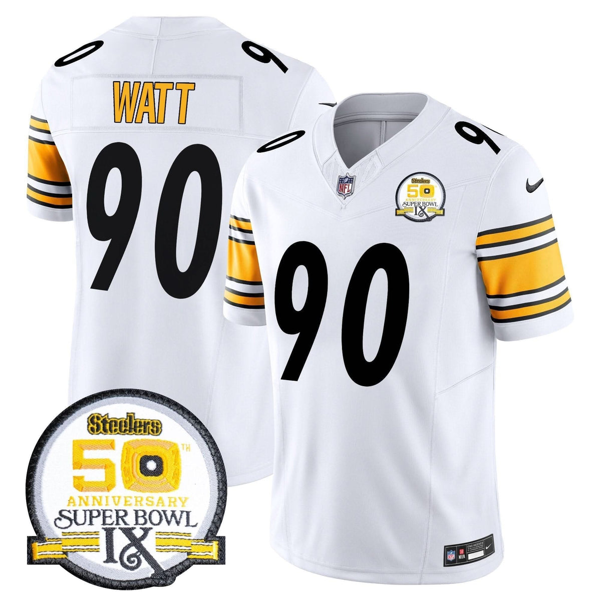 PIT 50th Anniversary Of Super Bowl IX Patch Vapor Limited Jersey
