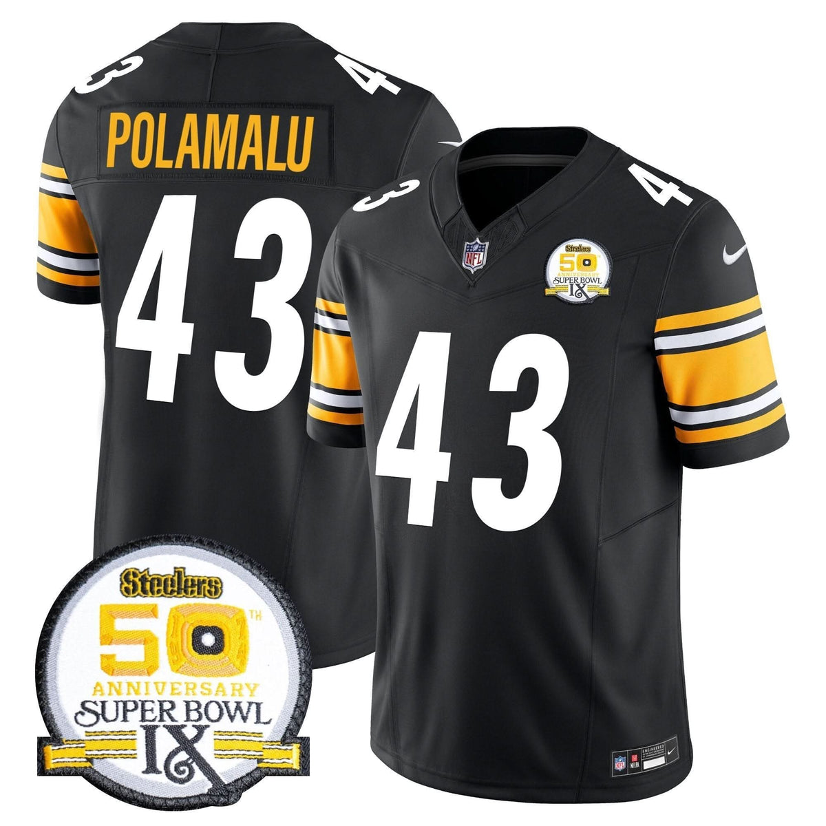 PIT 50th Anniversary Of Super Bowl IX Patch Vapor Limited Jersey