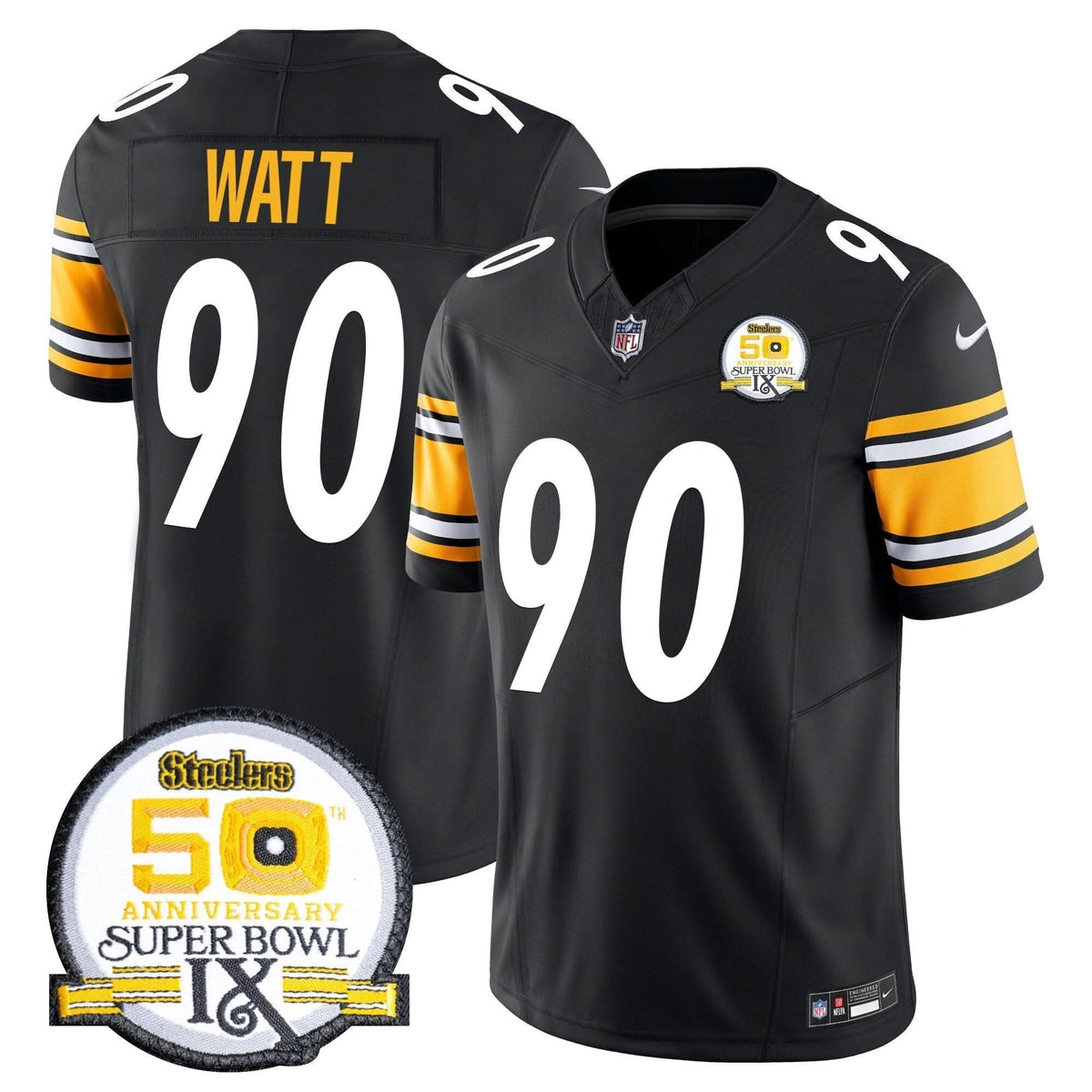 PIT 50th Anniversary Of Super Bowl IX Patch Vapor Limited Jersey