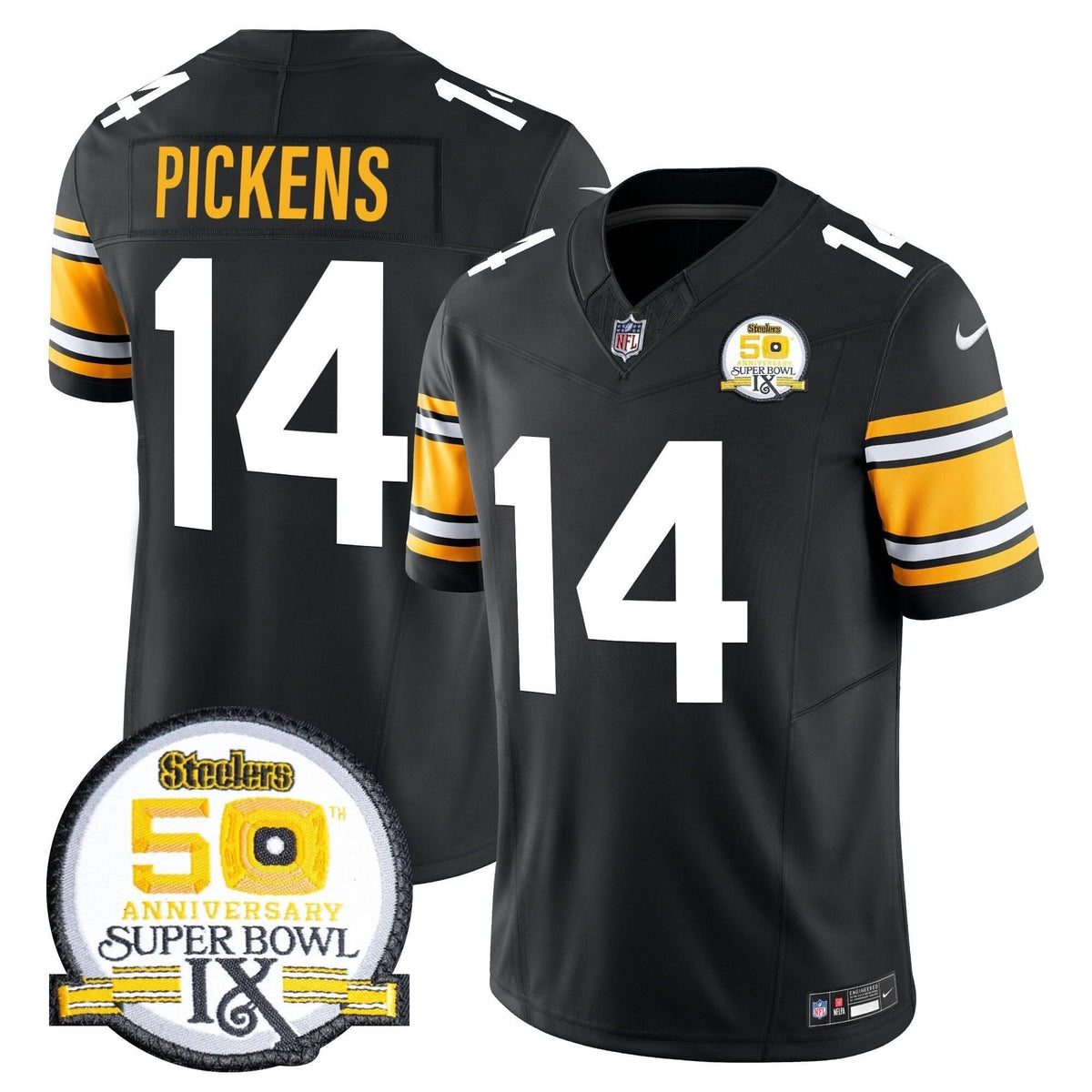 PIT 50th Anniversary Of Super Bowl IX Patch Vapor Limited Jersey