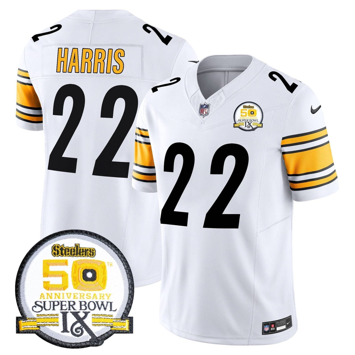 PIT 50th Anniversary Of Super Bowl IX Patch Vapor Limited Jersey