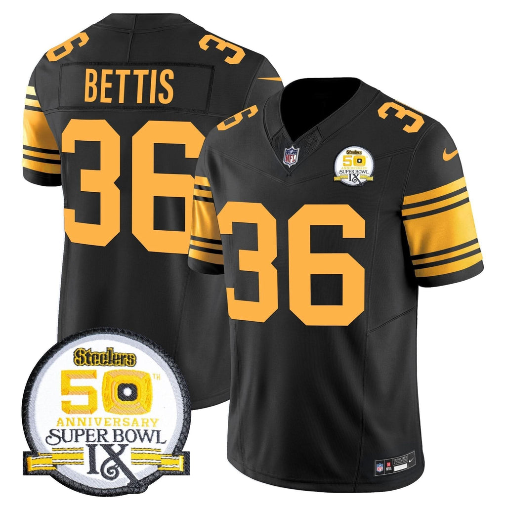 PIT 50th Anniversary Of Super Bowl IX Patch Vapor Limited Jersey