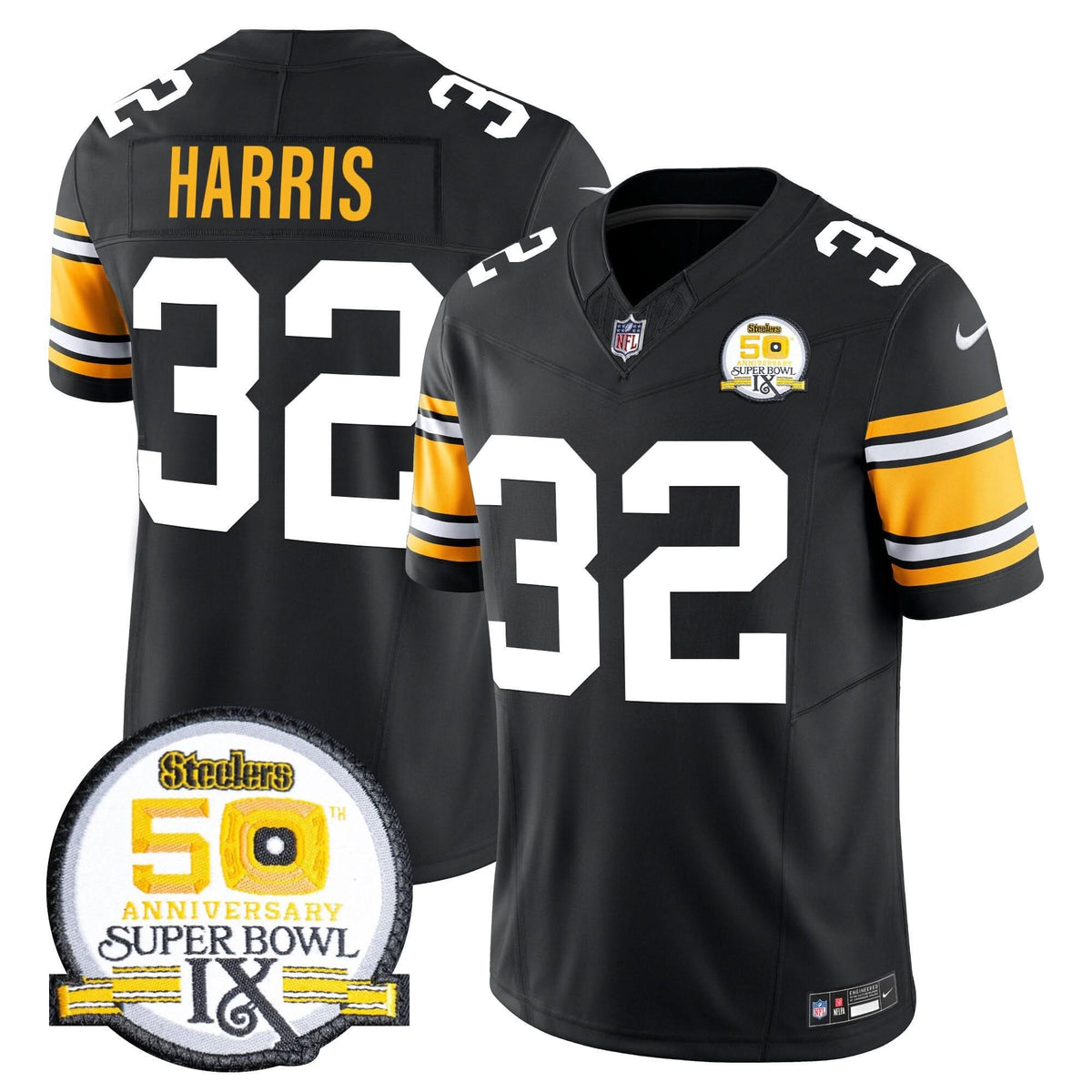 PIT 50th Anniversary Of Super Bowl IX Patch Vapor Limited Jersey