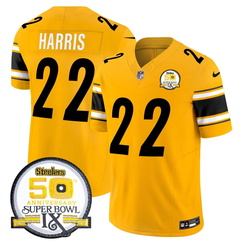 PIT 50th Anniversary Of Super Bowl IX Patch Vapor Limited Jersey