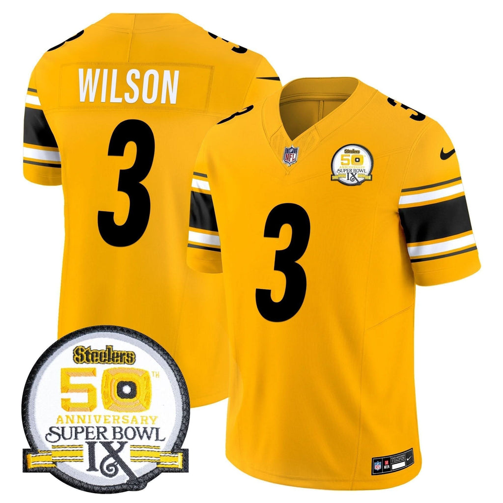 PIT 50th Anniversary Of Super Bowl IX Patch Vapor Limited Jersey