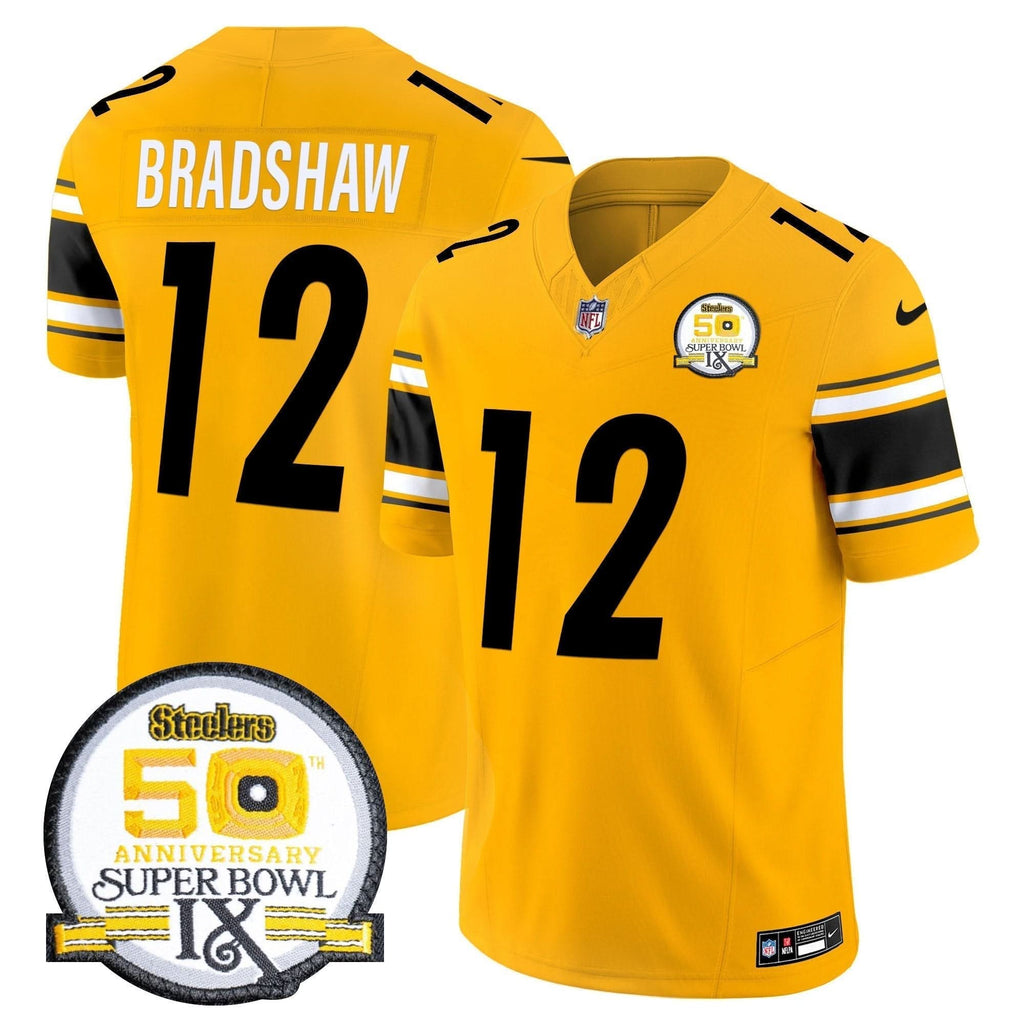 PIT 50th Anniversary Of Super Bowl IX Patch Vapor Limited Jersey