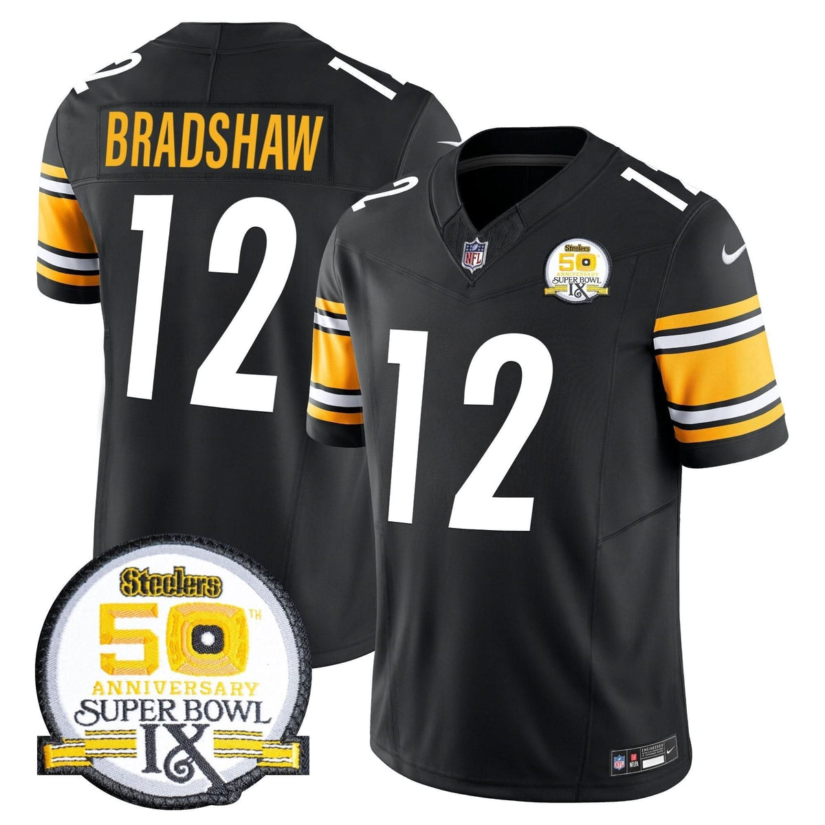 PIT 50th Anniversary Of Super Bowl IX Patch Vapor Limited Jersey