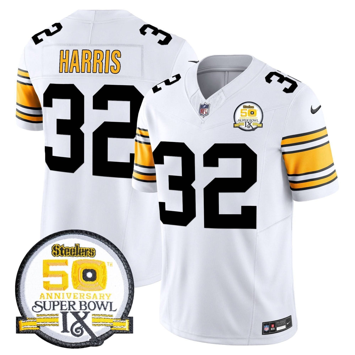 PIT 50th Anniversary Of Super Bowl IX Patch Vapor Limited Jersey