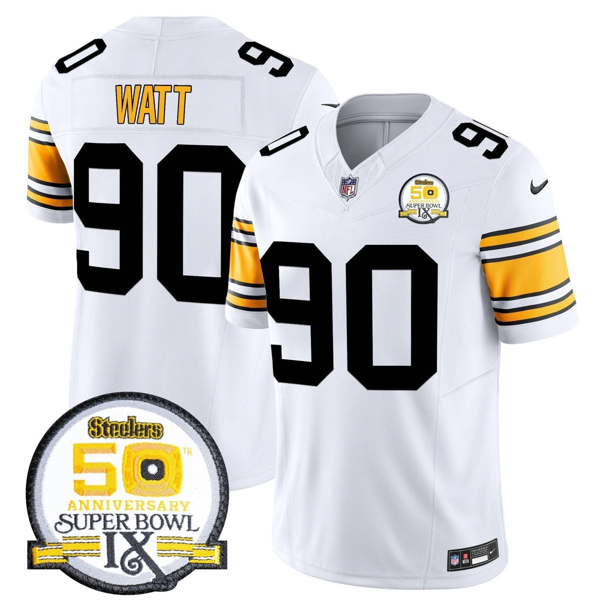 PIT 50th Anniversary Of Super Bowl IX Patch Vapor Limited Jersey