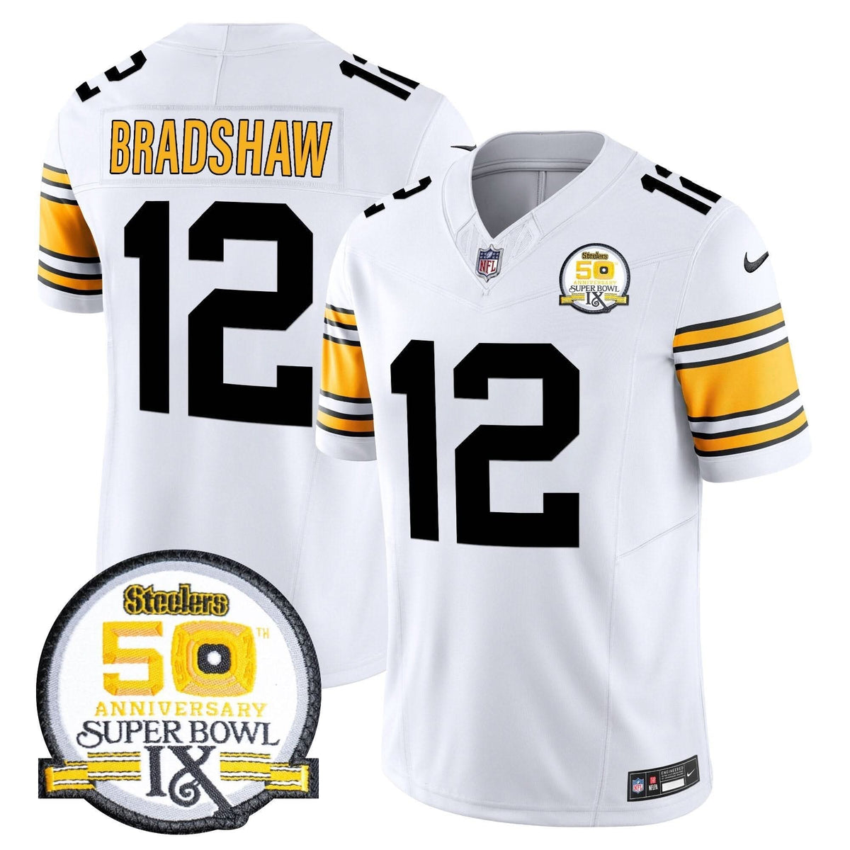 PIT 50th Anniversary Of Super Bowl IX Patch Vapor Limited Jersey