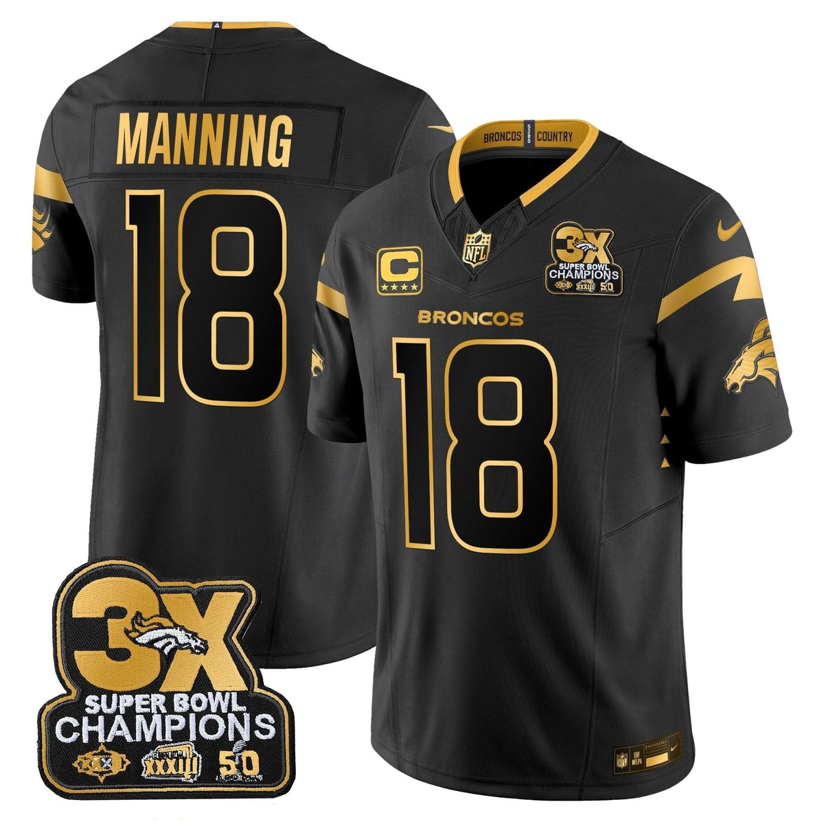 DB 3-Time Champions Patch Gold Vapor Limited Jersey