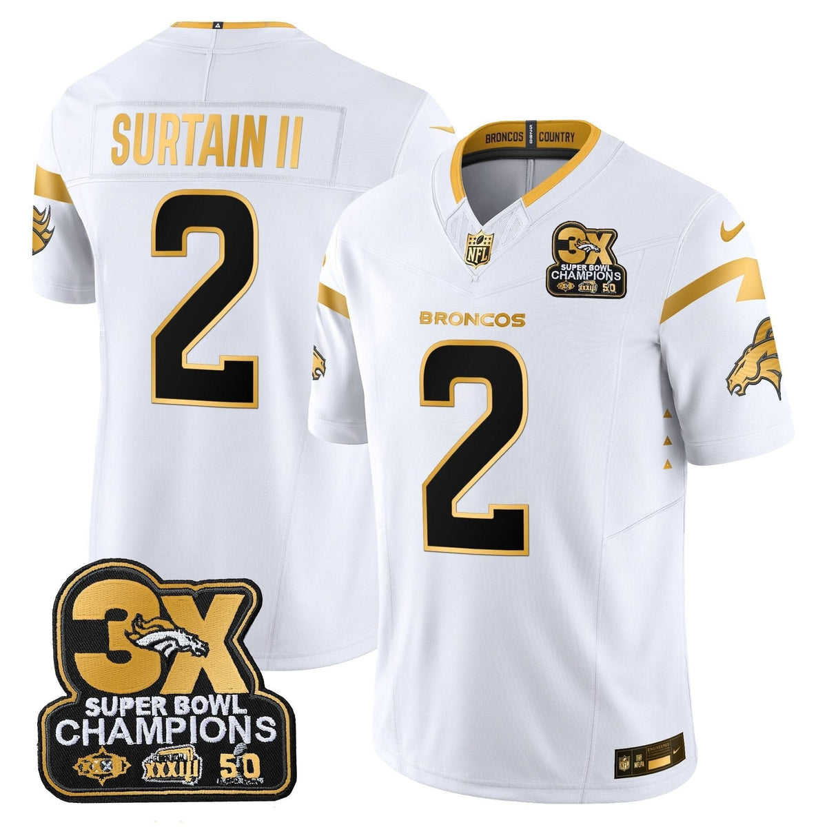 DB 3-Time Champions Patch Gold Vapor Limited Jersey