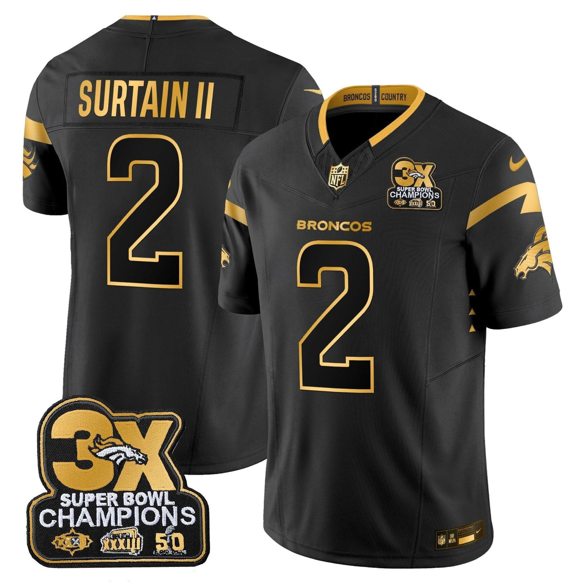 DB 3-Time Champions Patch Gold Vapor Limited Jersey