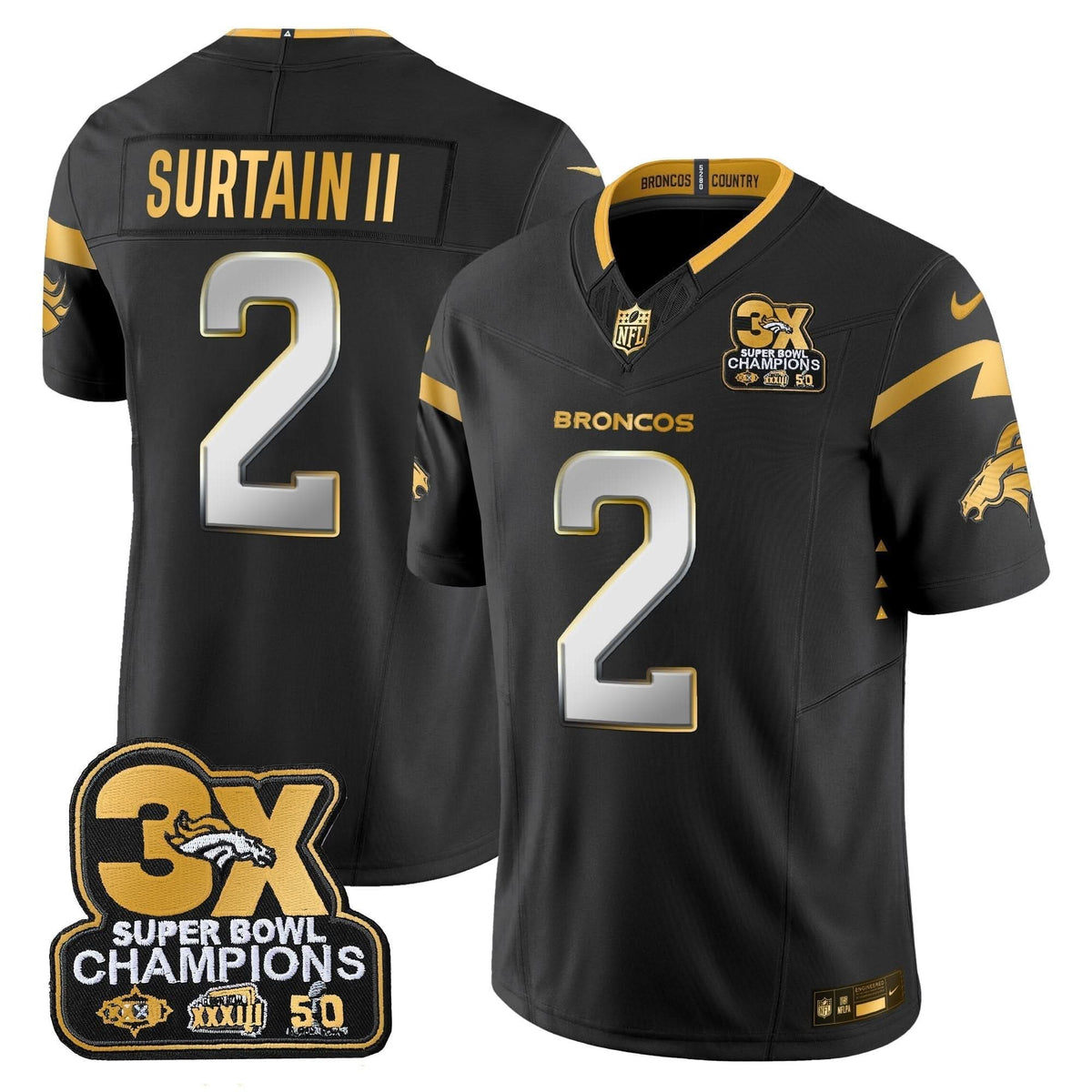 DB 3-Time Champions Patch Gold Vapor Limited Jersey