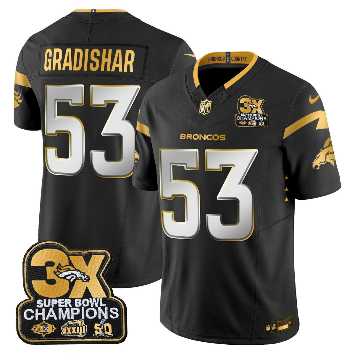 DB 3-Time Champions Patch Gold Vapor Limited Jersey
