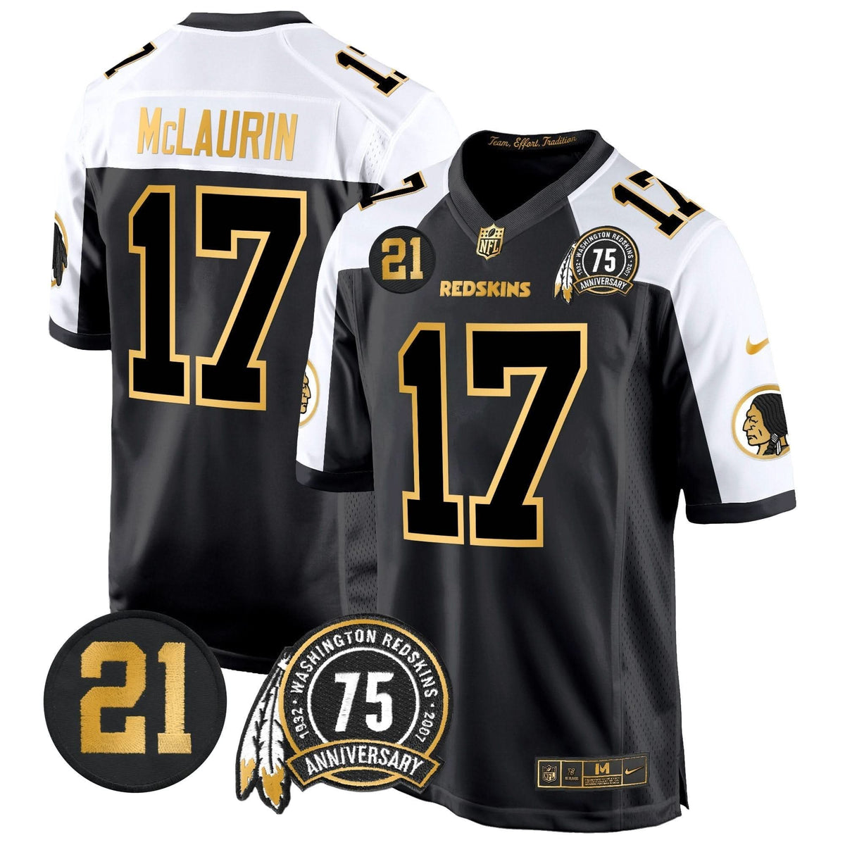 WR 75th & Sean Taylor Patch Gold Game Jersey