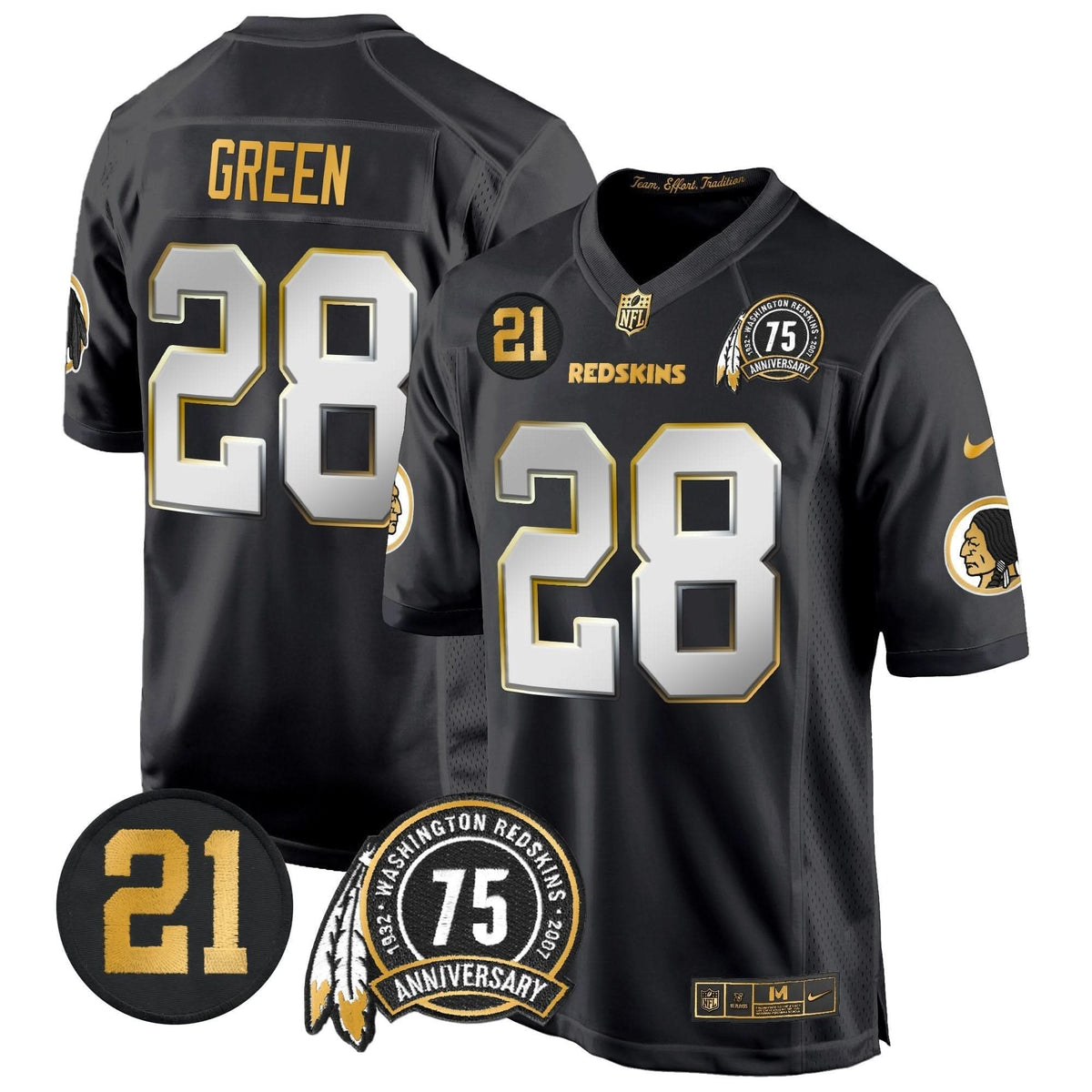 WR 75th & Sean Taylor Patch Gold Game Jersey