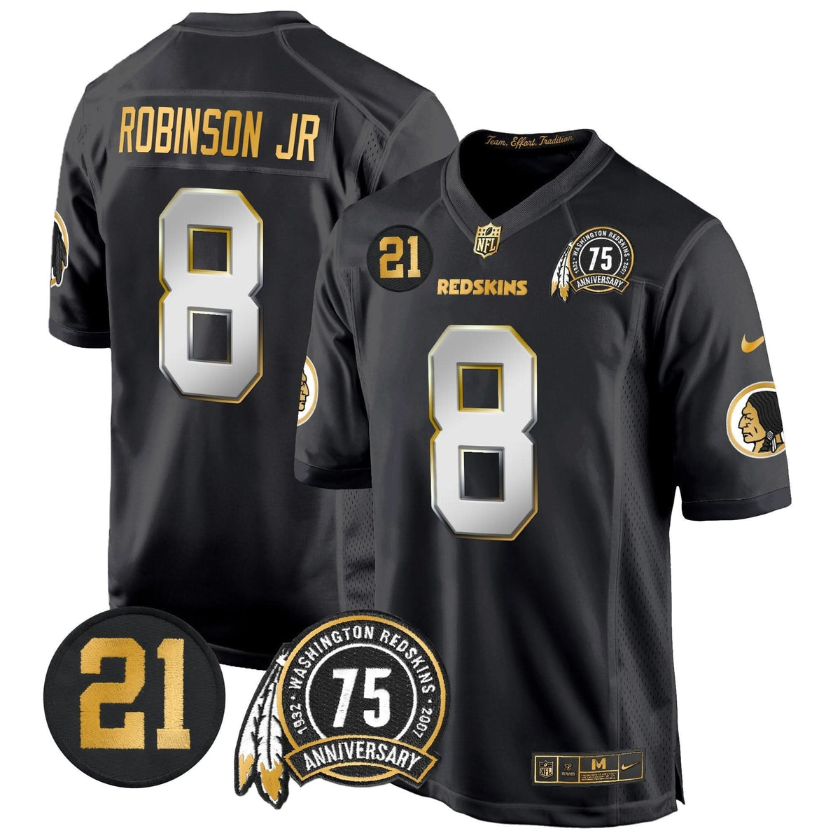 WR 75th & Sean Taylor Patch Gold Game Jersey