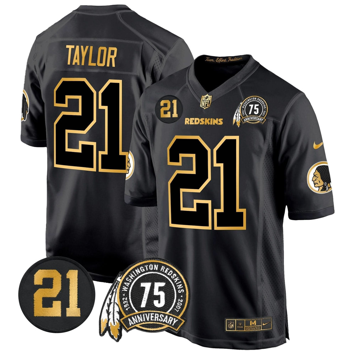 WR 75th & Sean Taylor Patch Gold Game Jersey