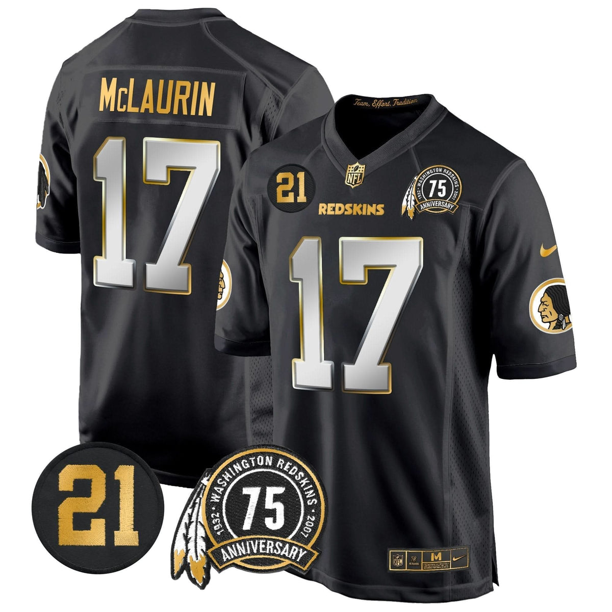 WR 75th & Sean Taylor Patch Gold Game Jersey