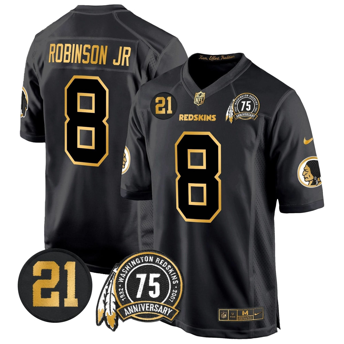 WR 75th & Sean Taylor Patch Gold Game Jersey