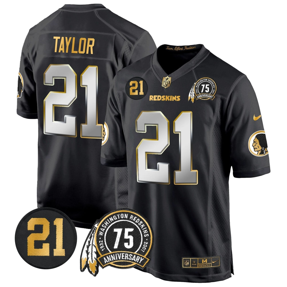 WR 75th & Sean Taylor Patch Gold Game Jersey