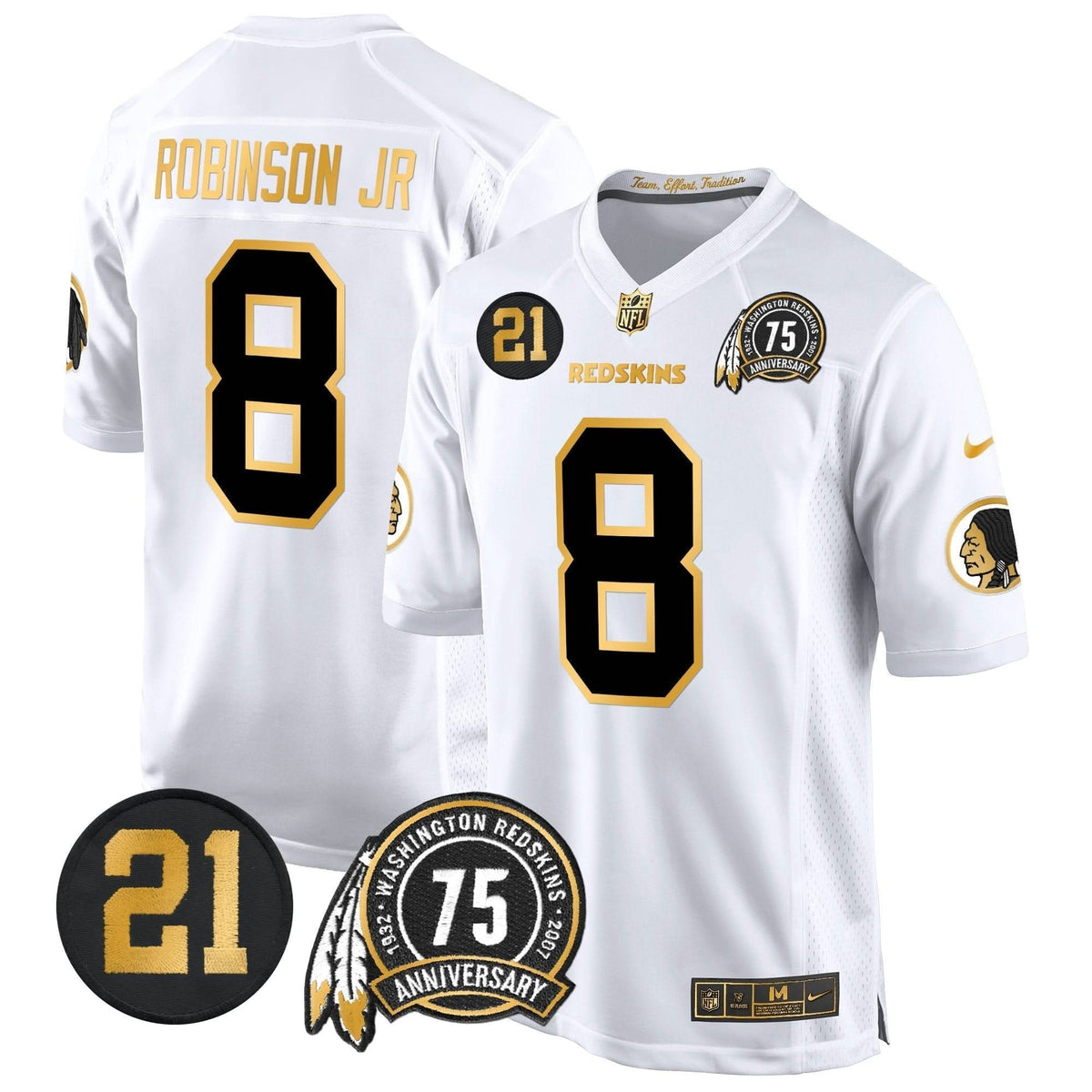 WR 75th & Sean Taylor Patch Gold Game Jersey