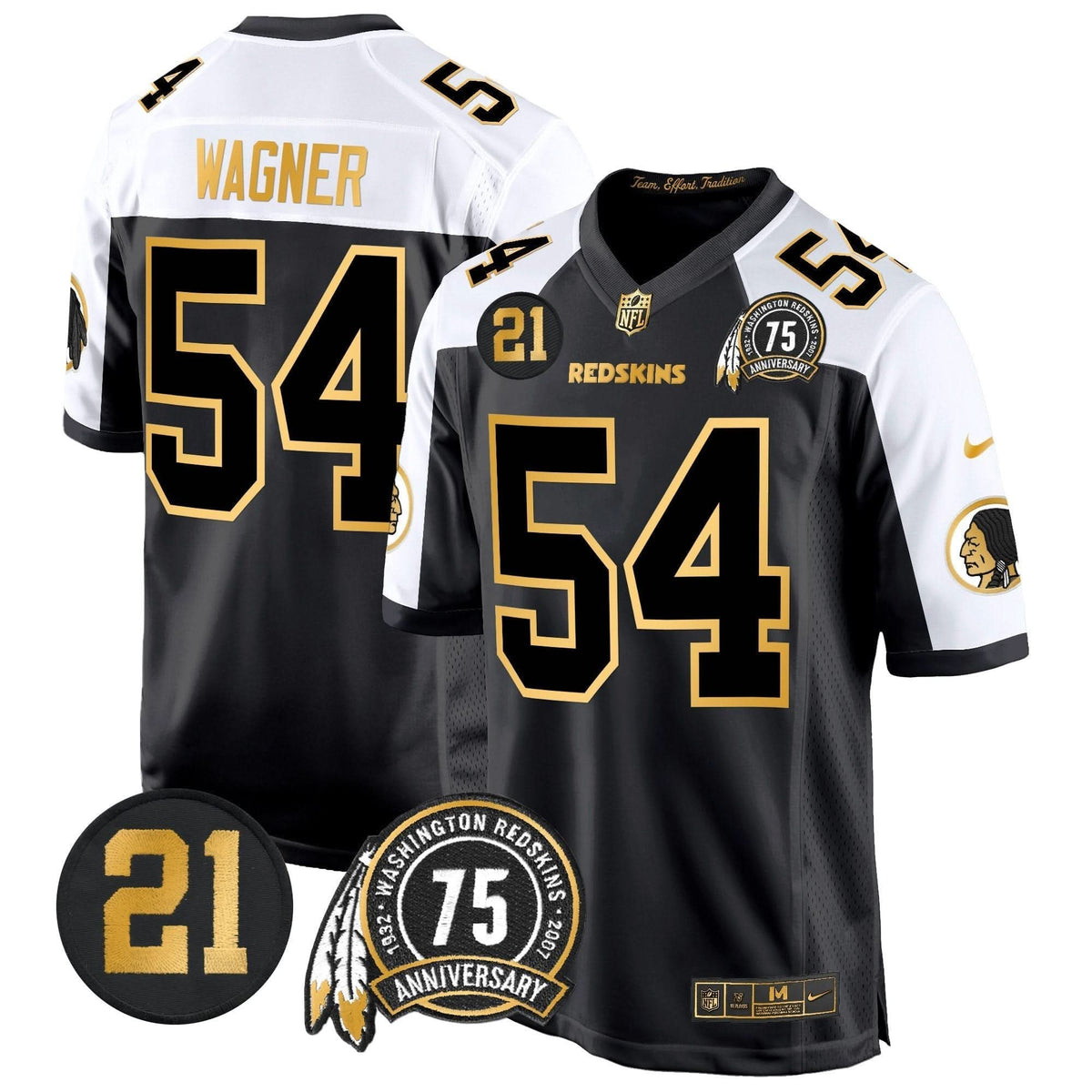 WR 75th & Sean Taylor Patch Gold Game Jersey