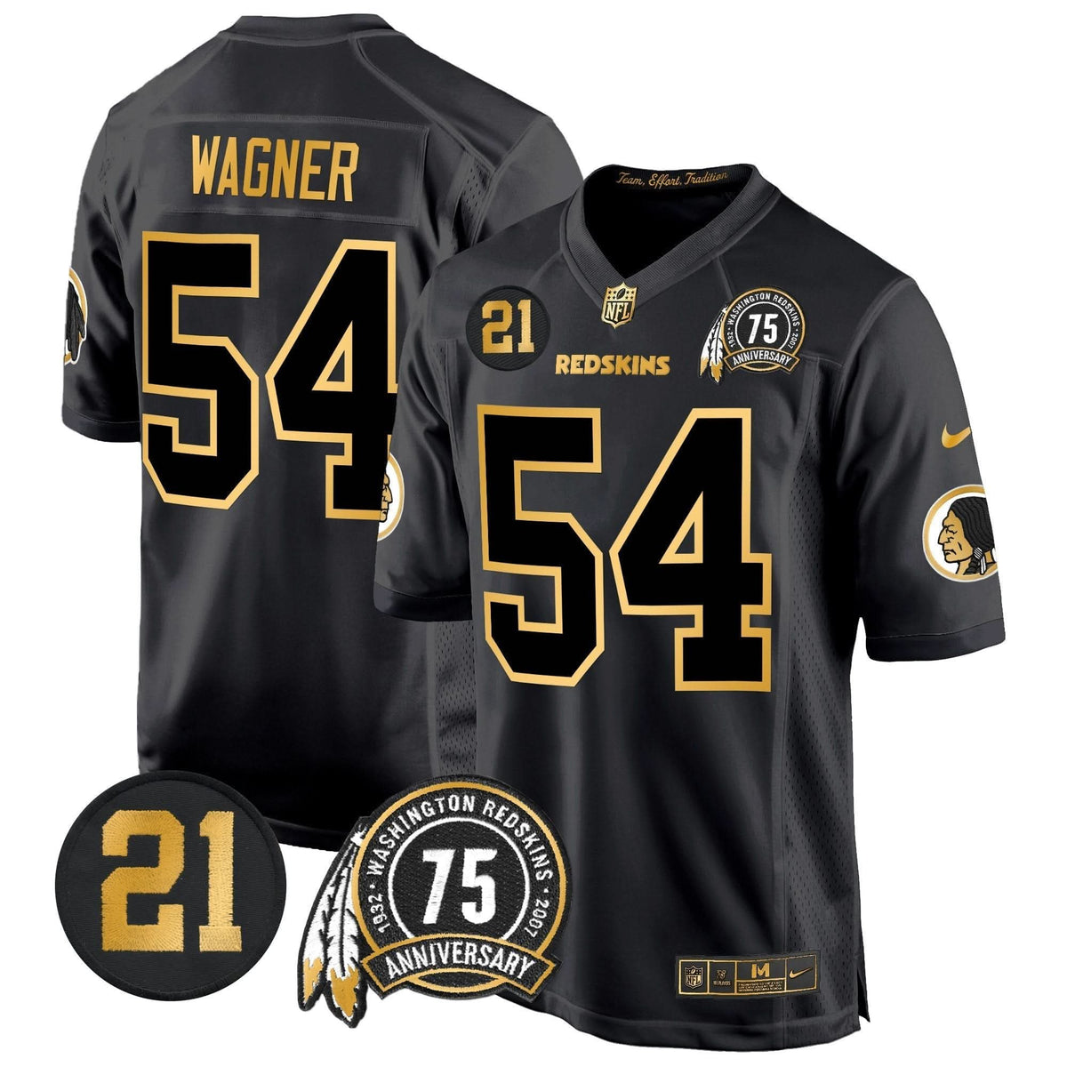 WR 75th & Sean Taylor Patch Gold Game Jersey