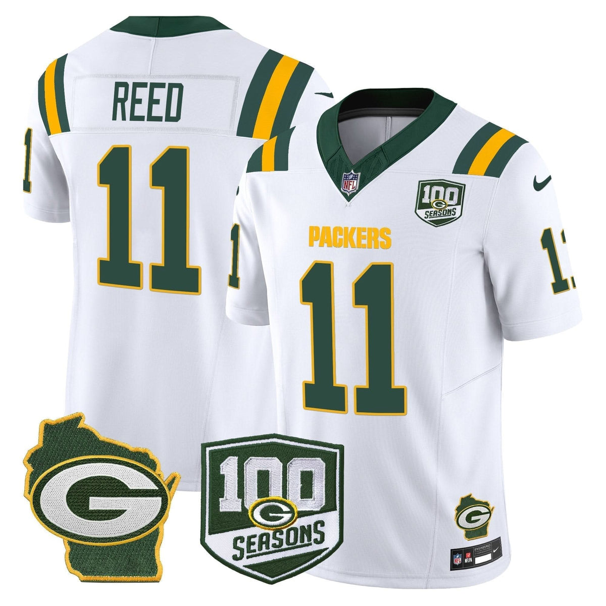 GB 100th Season & Home Patch Vapor Limited Jersey