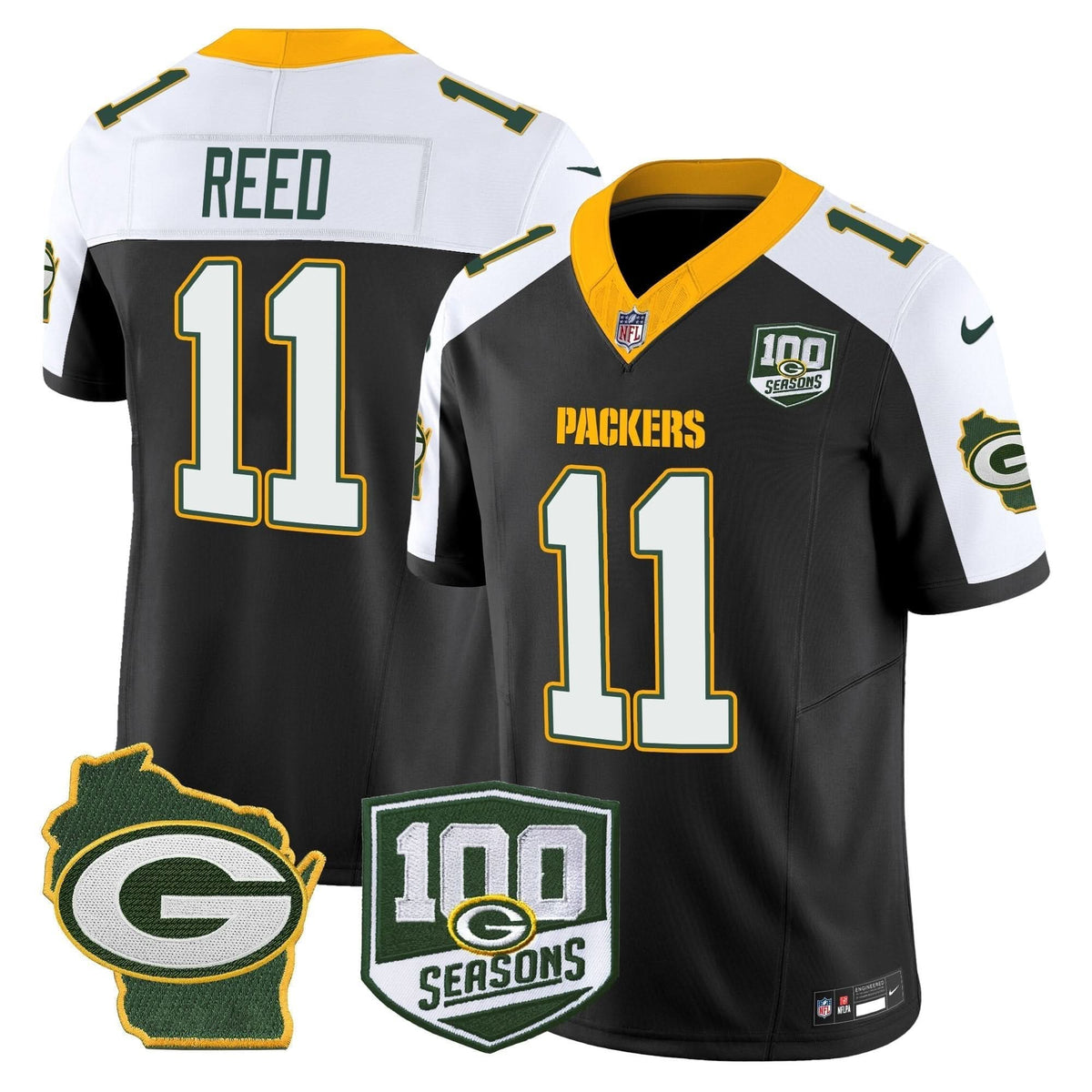 GB 100th Season & Home Patch Vapor Limited Jersey
