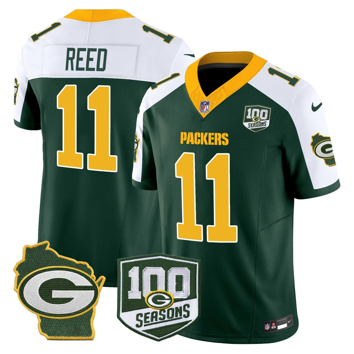 GB 100th Season & Home Patch Vapor Limited Jersey