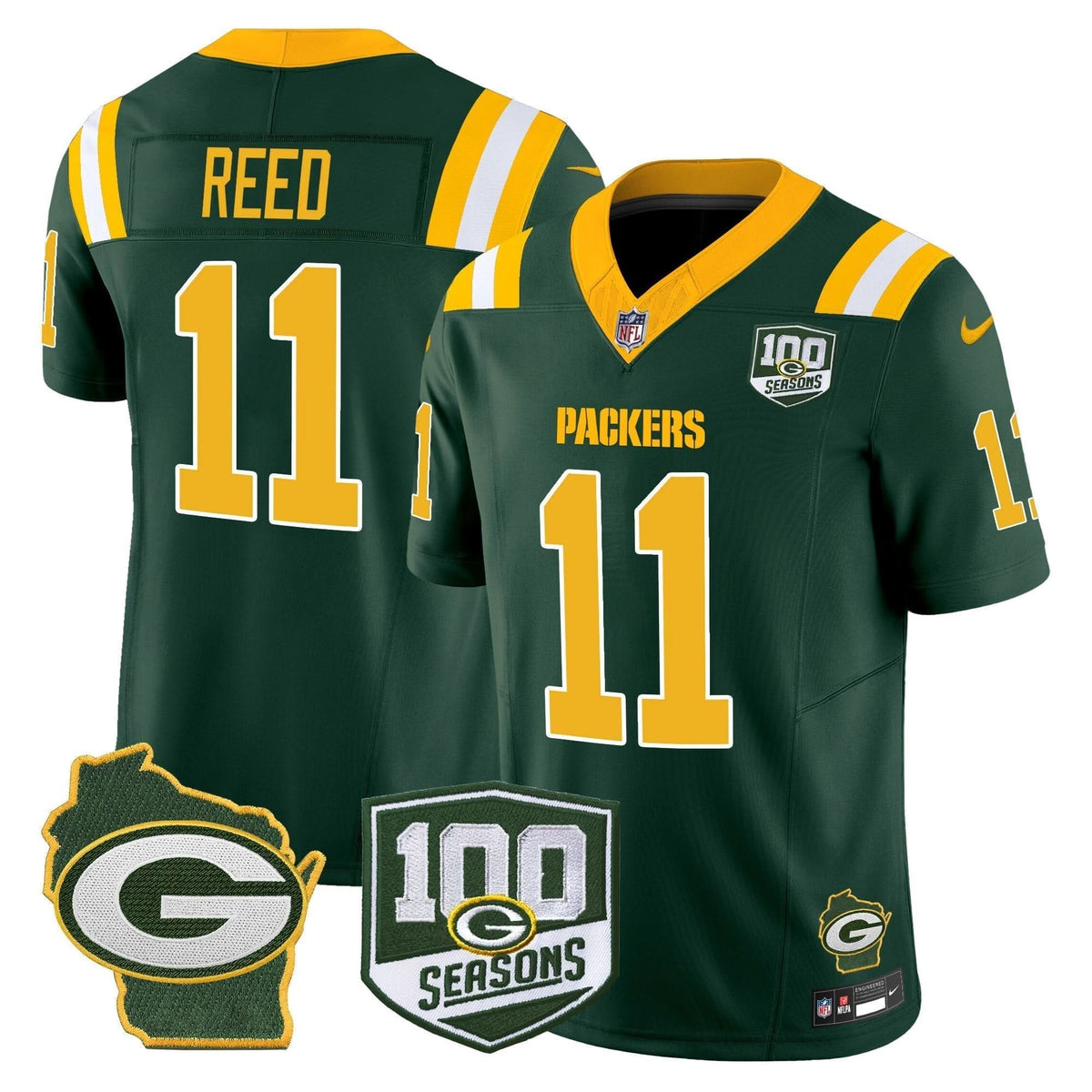 GB 100th Season & Home Patch Vapor Limited Jersey