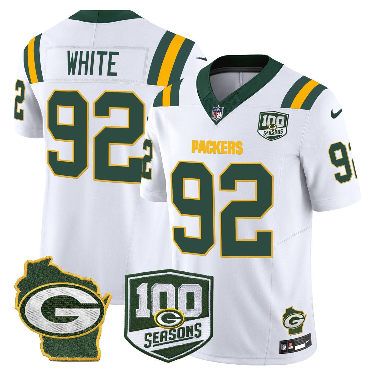 GB 100th Season & Home Patch Vapor Limited Jersey