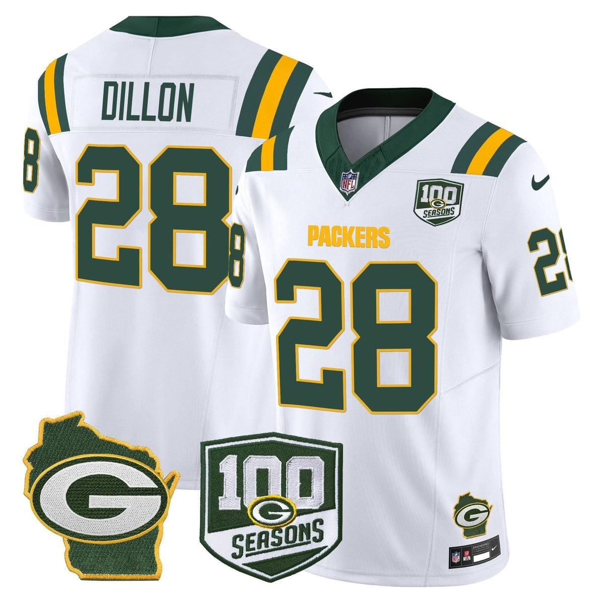 GB 100th Season & Home Patch Vapor Limited Jersey