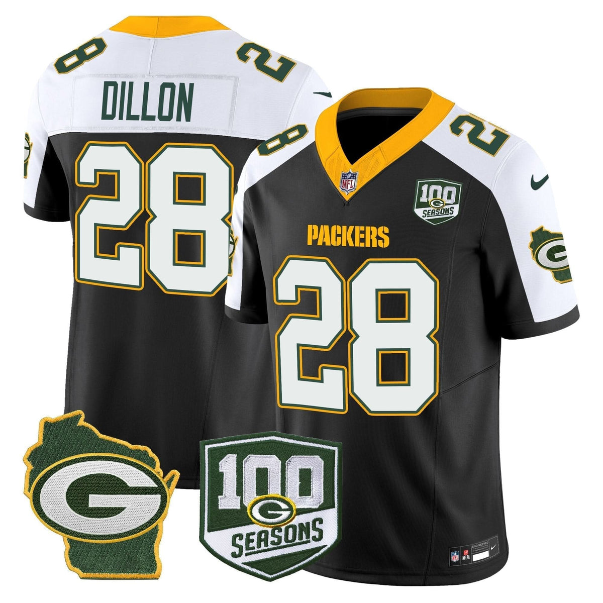 GB 100th Season & Home Patch Vapor Limited Jersey