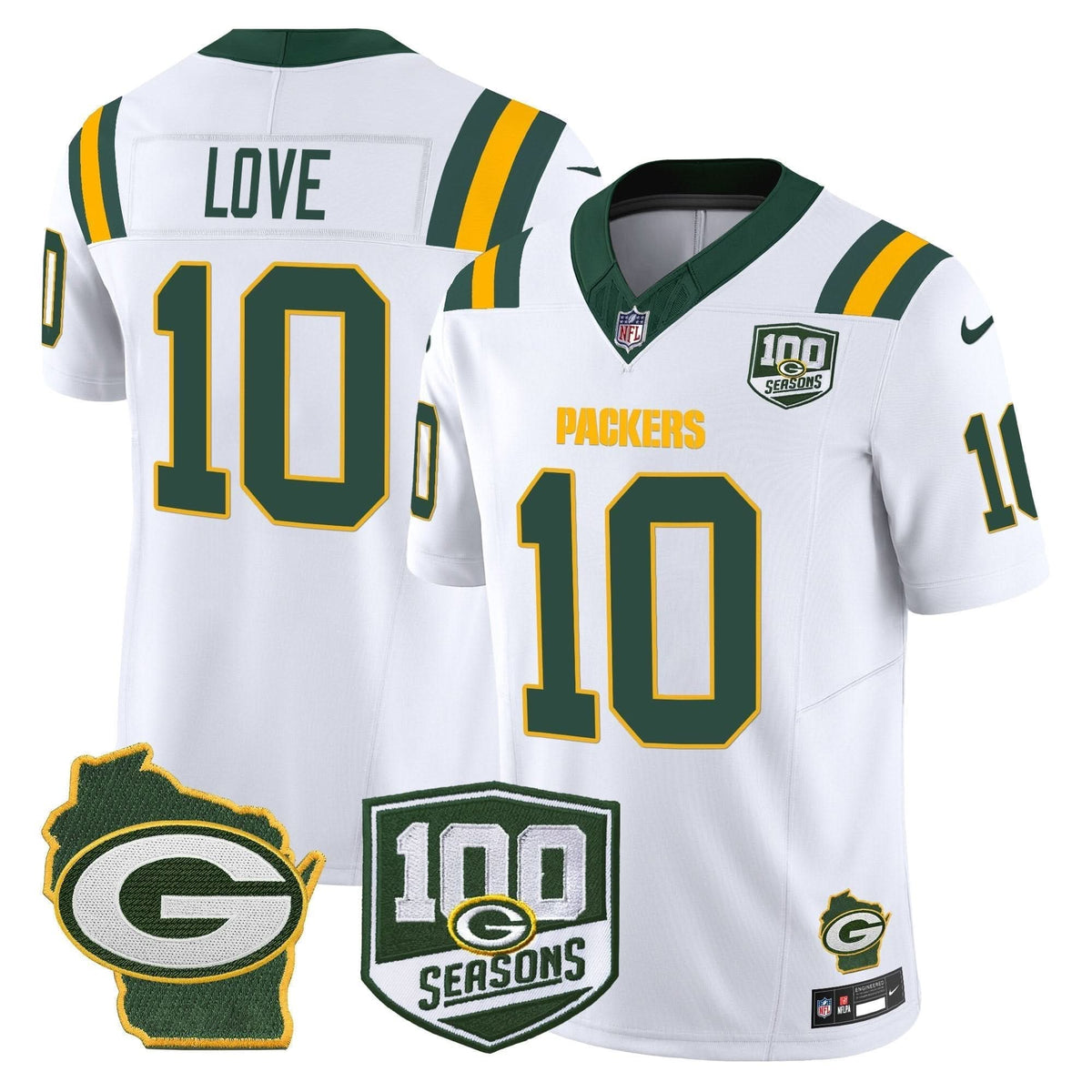 GB 100th Season & Home Patch Vapor Limited Jersey