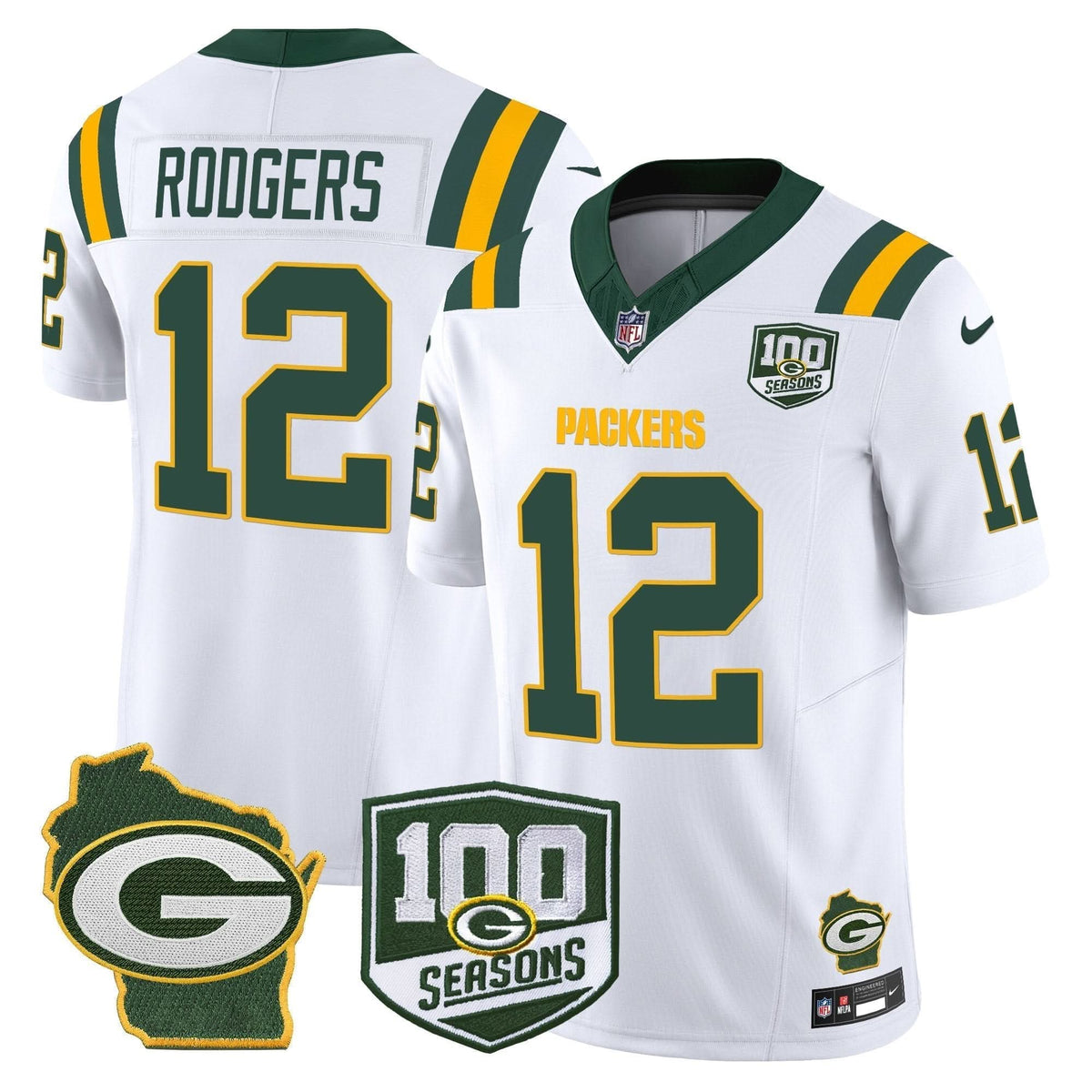 GB 100th Season & Home Patch Vapor Limited Jersey