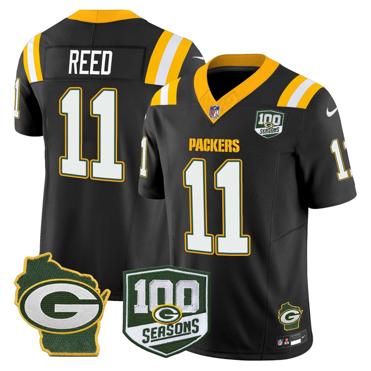 GB 100th Season & Home Patch Vapor Limited Jersey