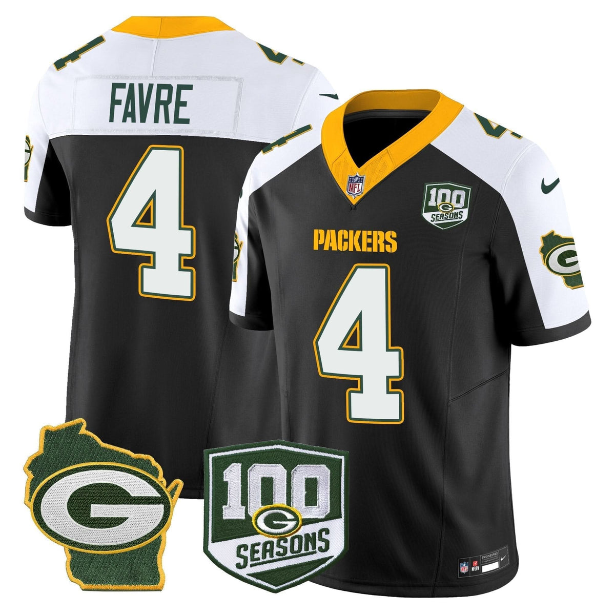 GB 100th Season & Home Patch Vapor Limited Jersey