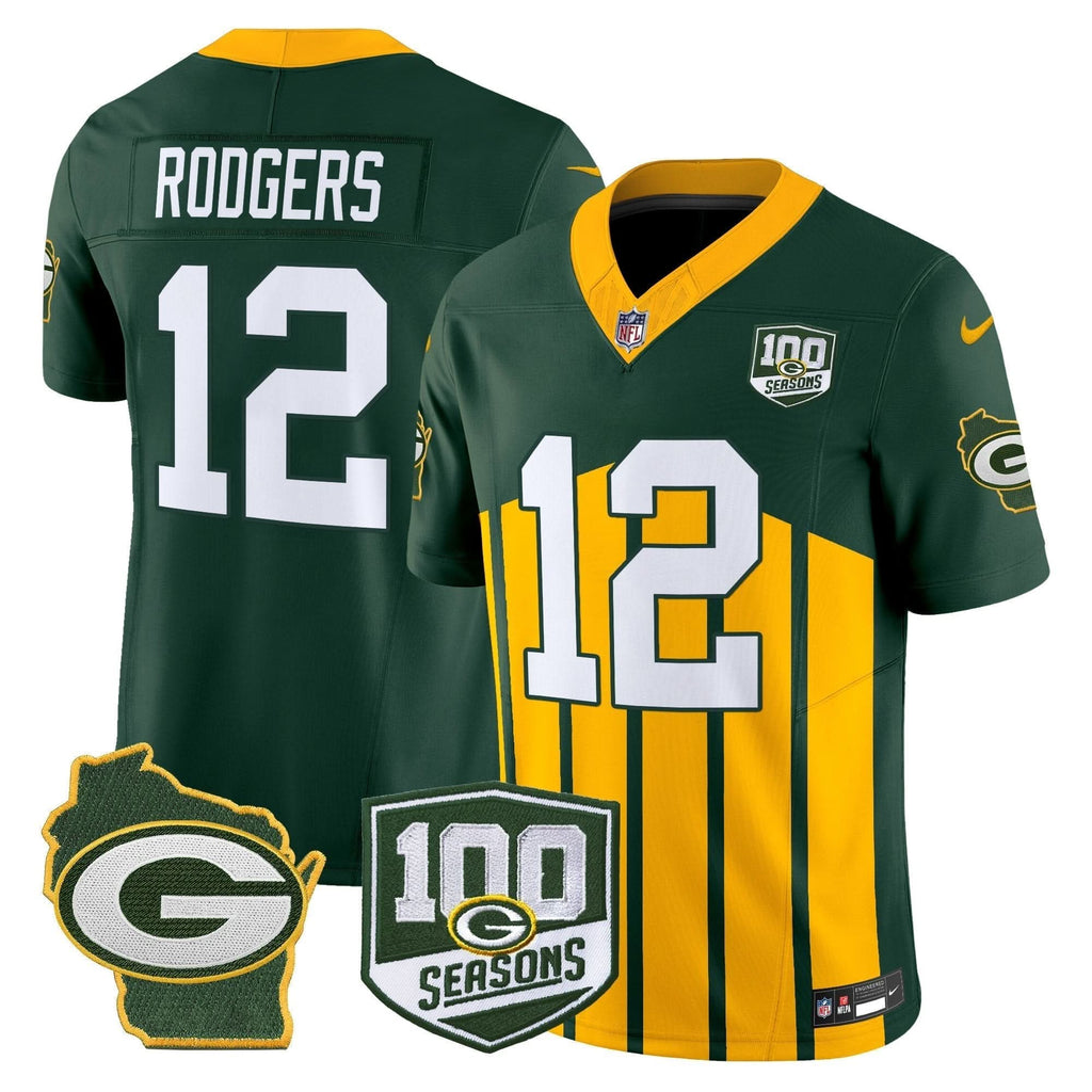 GB 100th Season & Home Patch Vapor Limited Jersey
