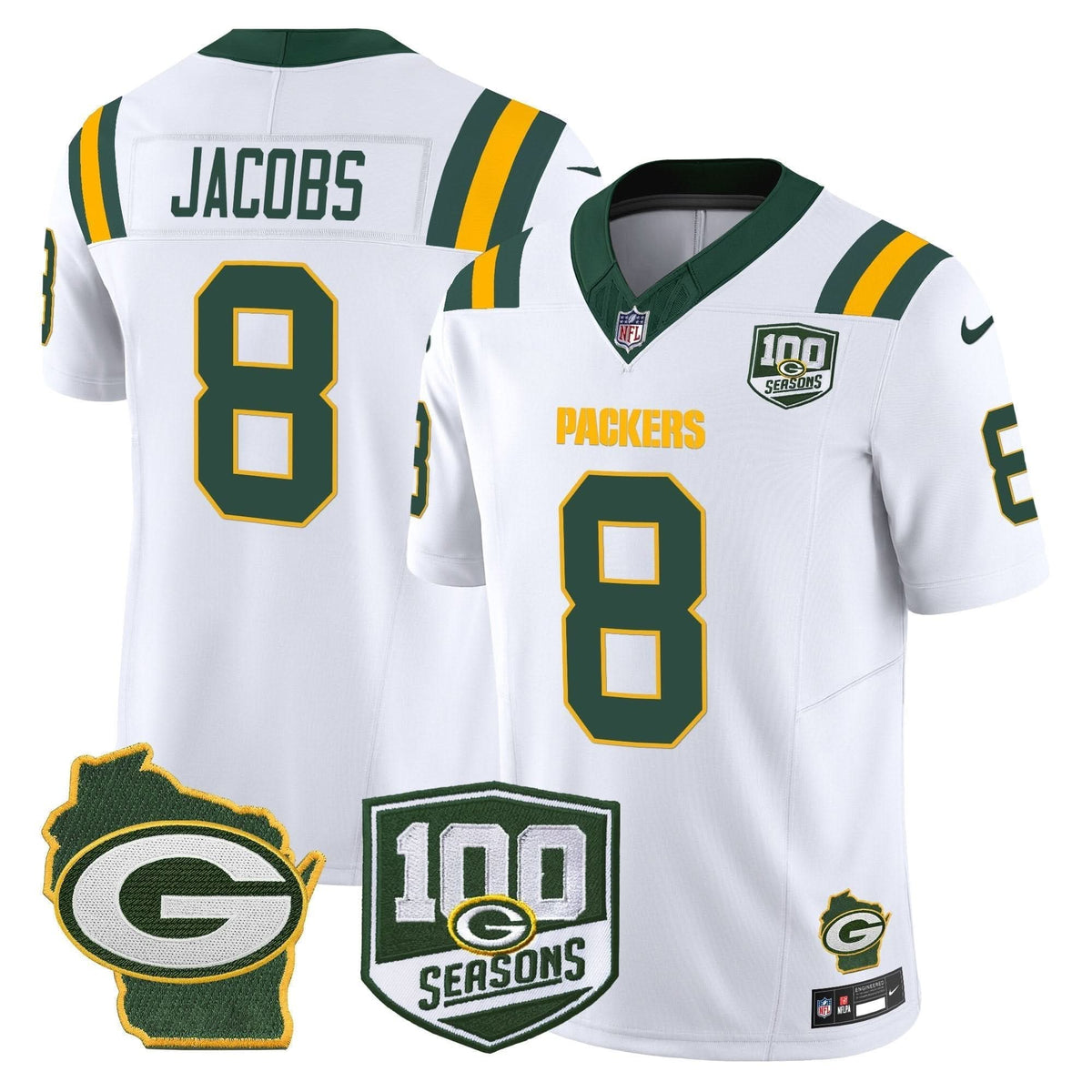 GB 100th Season & Home Patch Vapor Limited Jersey