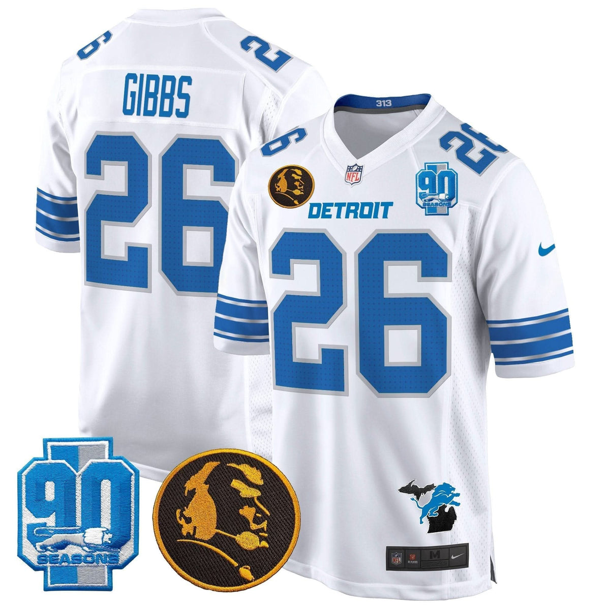 DET 2024 90th & John Madden Patch Game Jersey