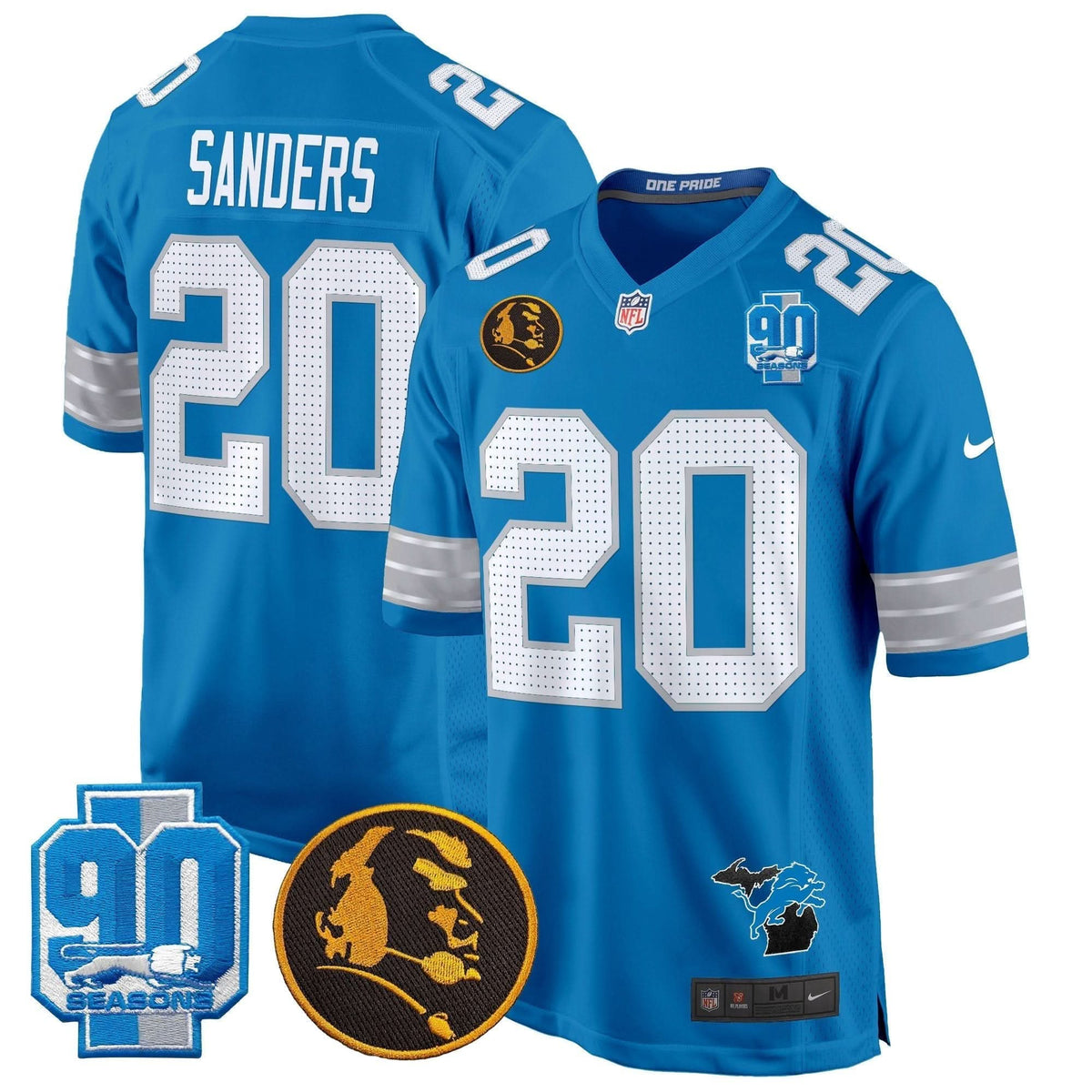 DET 2024 90th & John Madden Patch Game Jersey