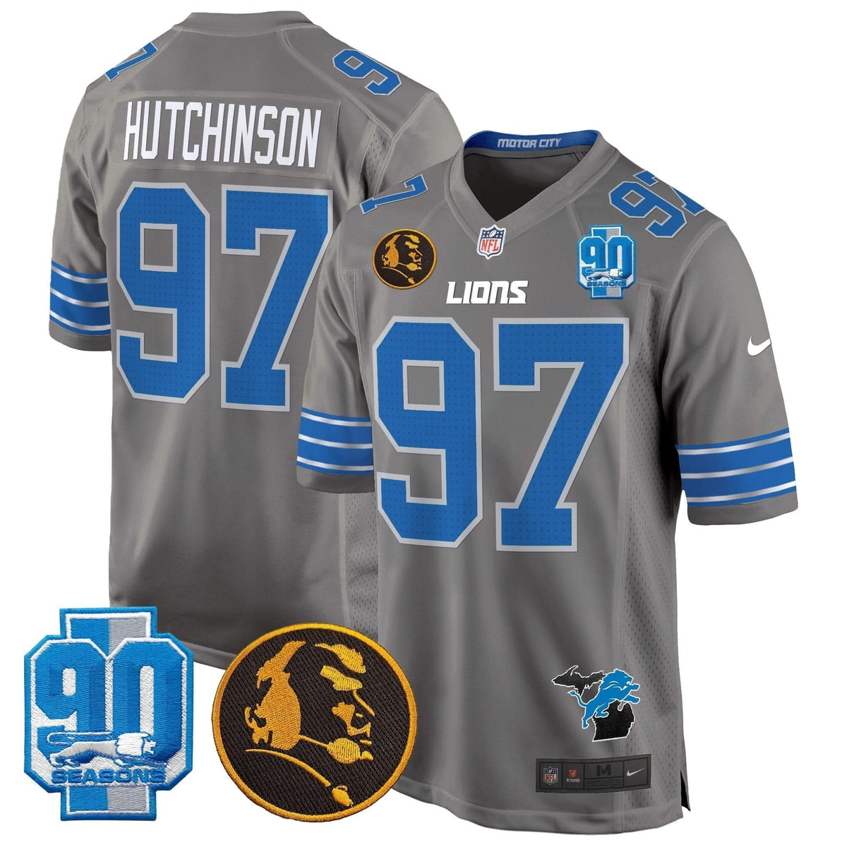 DET 2024 90th & John Madden Patch Game Jersey