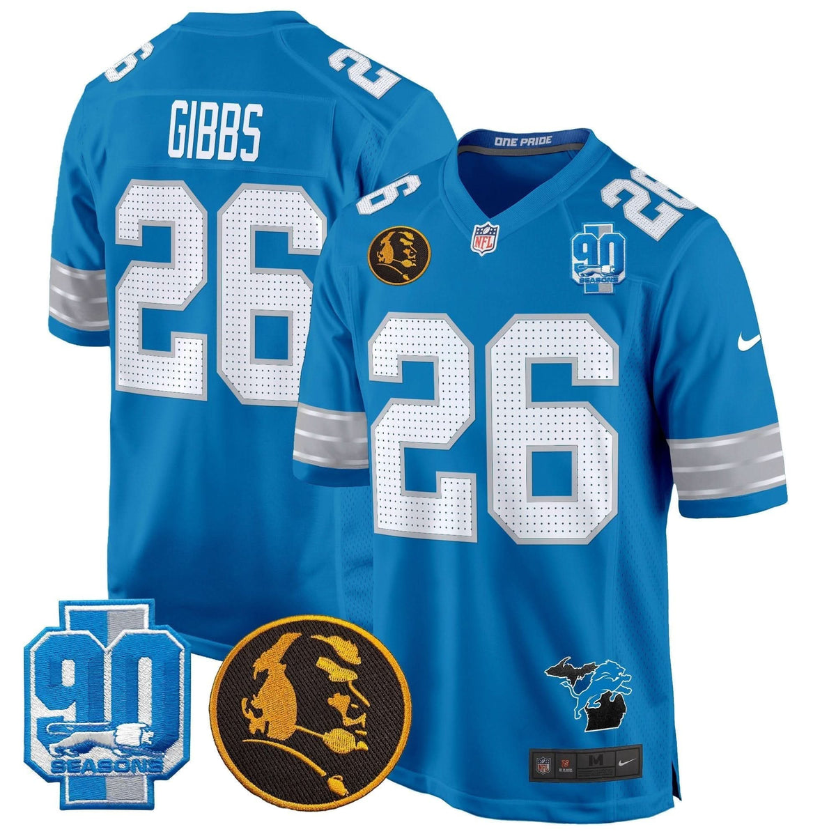 DET 2024 90th & John Madden Patch Game Jersey
