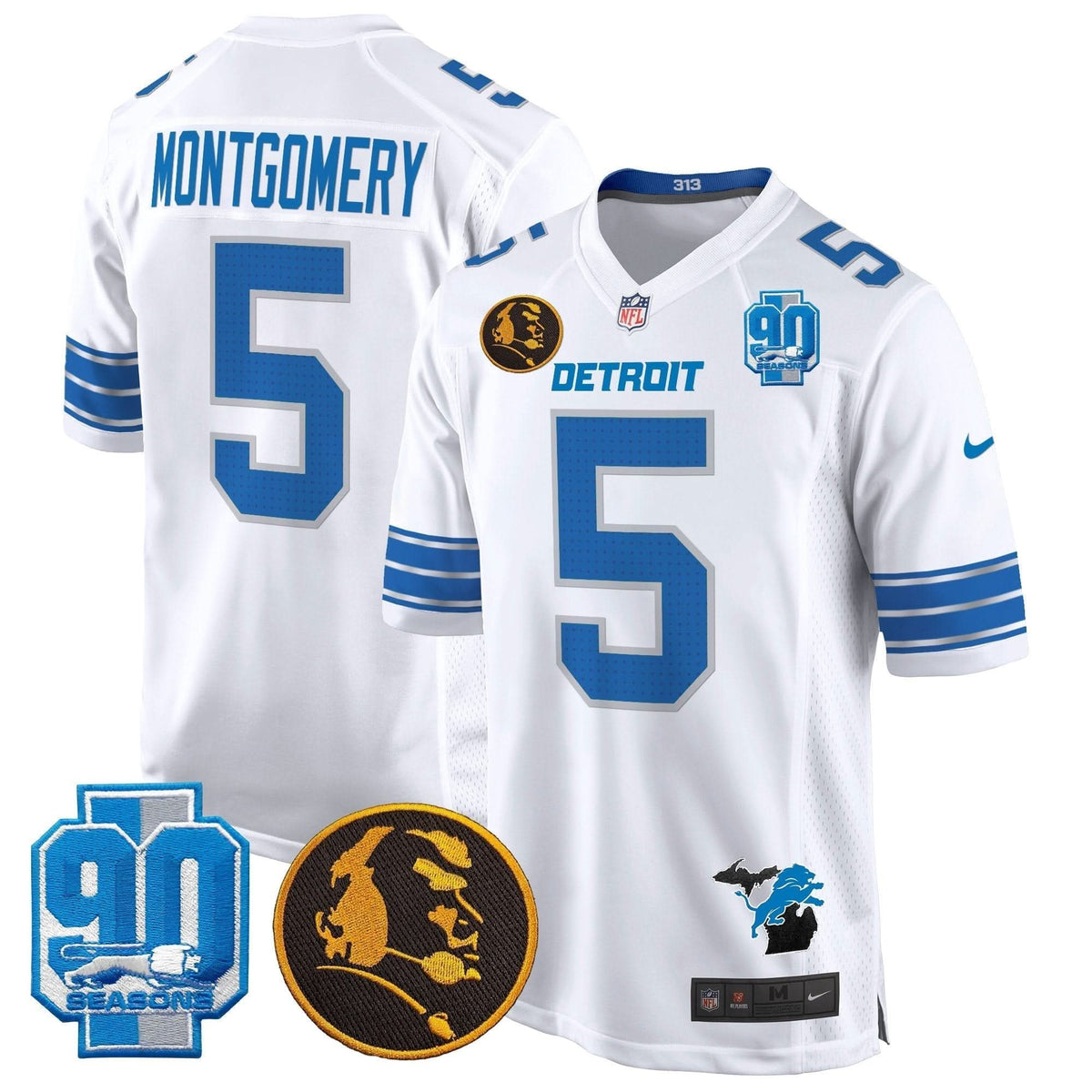 DET 2024 90th & John Madden Patch Game Jersey