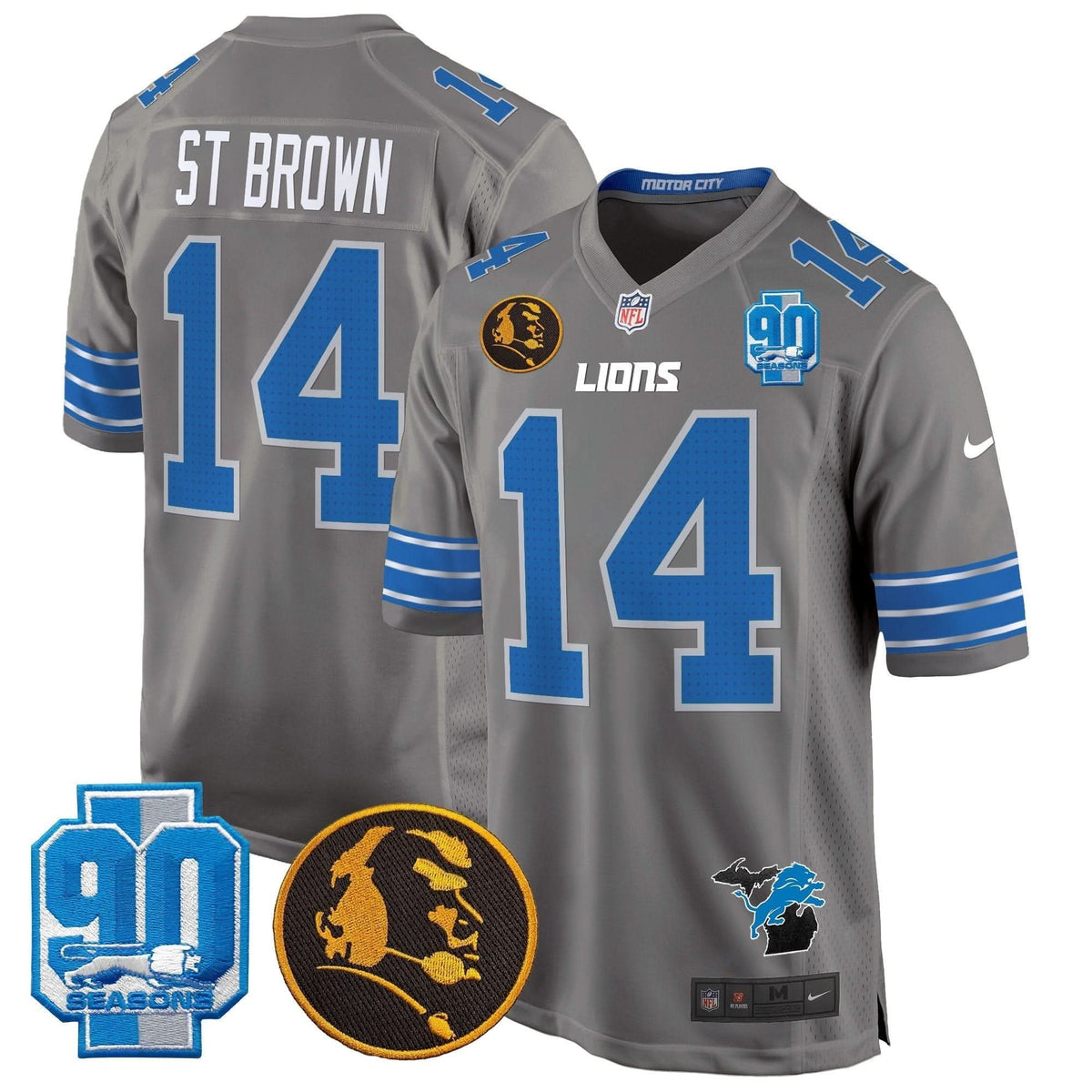 DET 2024 90th & John Madden Patch Game Jersey