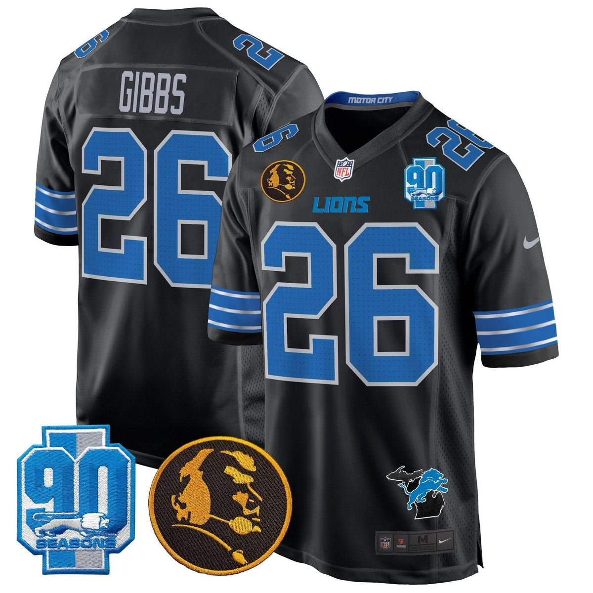 DET 2024 90th & John Madden Patch Game Jersey