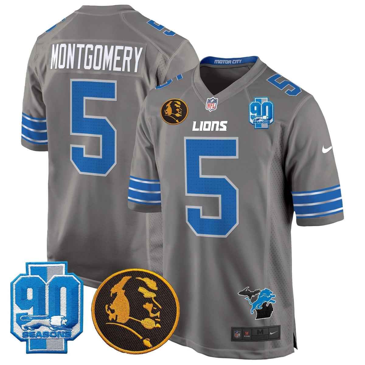 DET 2024 90th & John Madden Patch Game Jersey